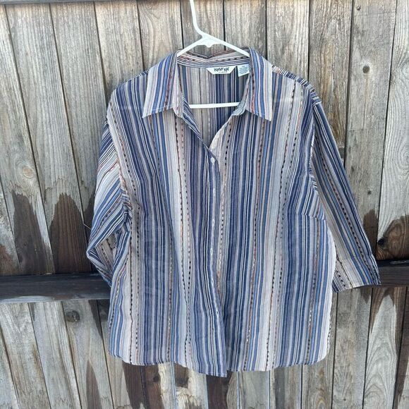 Krazy Kat 3/4 sleeve button up size 2X - Picture 1 of 9